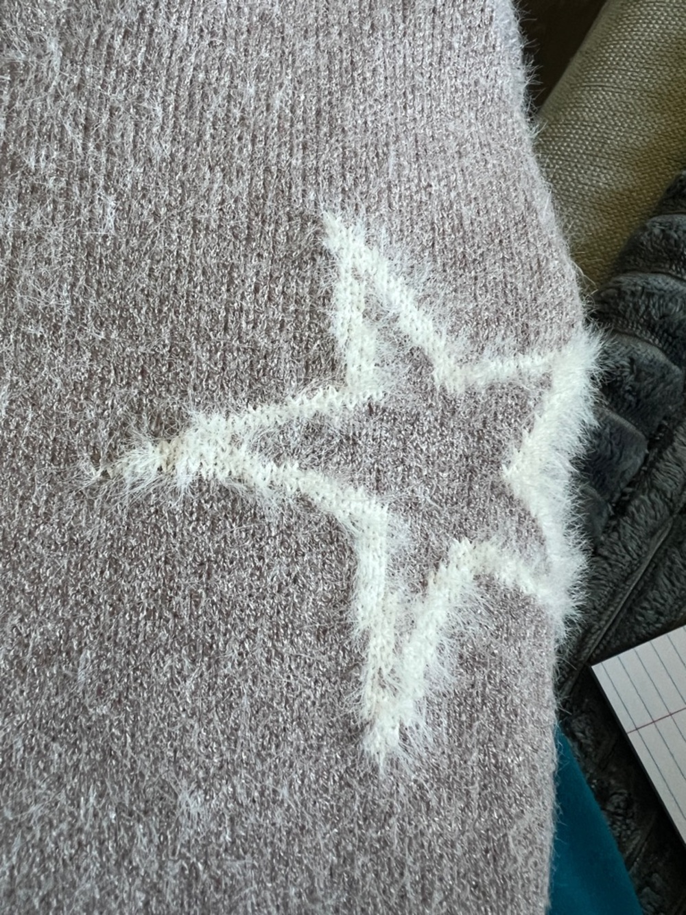 Hem and Thread Taupe Star Hoodie Sweater - Picture 3 of 6